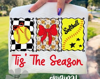 Softball Season PNG | Game Day Season Digital Download | Sports Team Shirt | Sublimation and DTF | Trendy Coquette Bow | Mascot