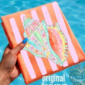 Seashell PNG, Preppy Coastal Digital Download, Beach Shirt Design, Sublimation and DTF, Trendy Girly Summer, Pastel Vacation Boutique image 1