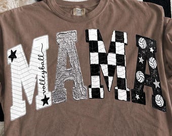 Volleyball Mama Neutral PNG, Game Day Digital Download, Team Mom Shirt, Sublimation and Digital Download, Trendy Checkered Sports Boutique