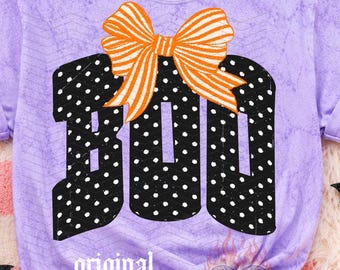 Boo Coquette Bow PNG, Halloween Digital Download, Sublimation DTF, Trendy Boutique Shirt, Pumpkin Season Design, Spooky Shirt, Fall Boutique
