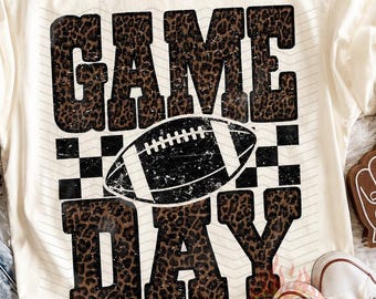 Football Game Day PNG, Leopard Sports Digital Download, Team Mom Shirt, Sublimation and Digital Download, Trendy School Mascot, Cheer Fall