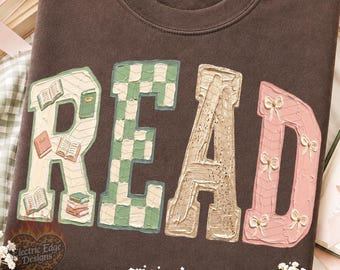 READ PNG, Book Lover Digital Download, Sublimation and DTF, Coquette Bookish Design, Trendy Reading Book Club, Teacher Librarian Shirt