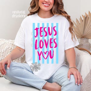 Jesus älskar dig PNG, retro kristen skjortdesign, sublimering och DTF, trendig kyrklig t-shirt, nedladdning av religiös tro, korsets nåd bild 5