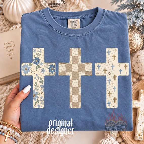 Christian Cross PNG, Faith Digital Download, Neutral Religious Shirt, Painted Sublimation and DTF, Trendy Faith Design, Boutique Jesus
