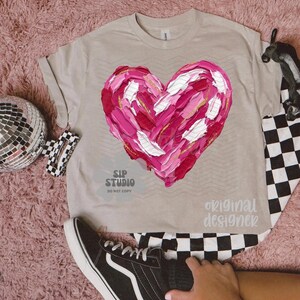 Hand-Painted Heart Valentine's Day png Design | Digital Download | PNG File | Sublimation DTF Design | Love Holiday PNG | Coquette Trendy image 4