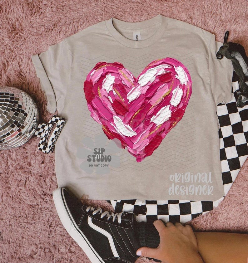 Hand-Painted Heart Valentine's Day png Design | Digital Download | PNG File | Sublimation DTF Design | Love Holiday PNG | Coquette Trendy image 4