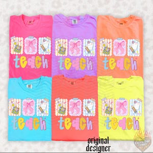 Cute Teach PNG, Teacher Digital Download, Sublimation and DTF, Back to School Shirt, Trendy Boutique Design, Elementary Graphic image 4