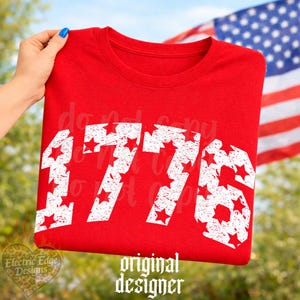 1776 Vaterländische PNG, Vaterländisches Sublimationsdesign, 4. Juli Retro DTF Download, trendiges Americana T-Shirt, Sommer-Boutique, Unabhängigkeitstag Bild 1