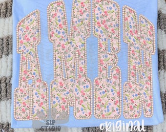 Amen Blommig PNG, Kristen Digital Nedladdning, Sublimering och DTF, Kokett Religiös Skjorta, Bibelvers, Trendig Tro Design, Jesus