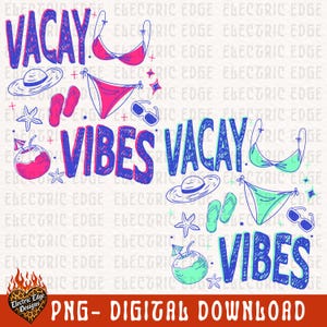 PNG com vibe de férias | Download digital de verão | Camiseta de praia moderna | Sublimação DTF | Design tropical | Camiseta para cruzeiro | Estilo praiano imagem 2