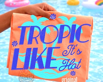 Tropic Like It's Hot PNG, download digitale estivo, maglietta per le vacanze, sublimazione DTF, design da spiaggia alla moda, maglietta divertente per feste in piscina in stile retrò