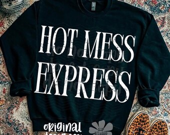 Hot Mess Express PNG Bundle, Edgy Digital Download, Sarcastic Shirt Design, Sublimation and DTF, Trendy Mom Graphic, Grunge Western