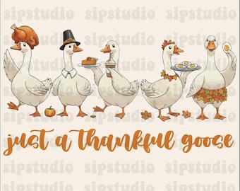 Just a Thankful Goose PNG, Pilgrim goose, Thanksgiving silly goose, friendsgiving png, family turkey day shirts, Deviled Eggs, Pumpkin DTF