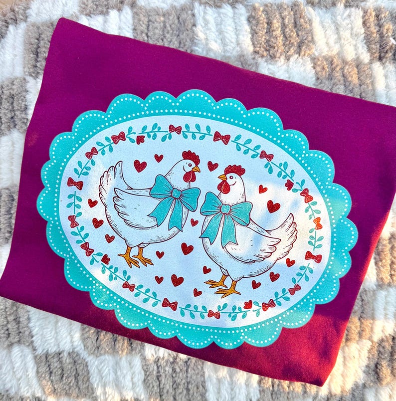 Thrifted Vintage Hens png Design | Grandma Core Digital Download | 90s File | Sublimation and DTF | Aesthetic Chickens Cottagecore Trends image 3