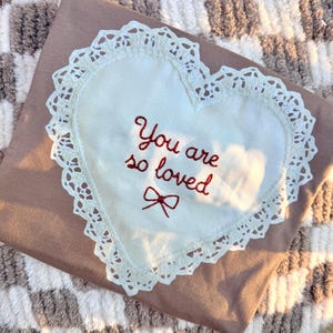 You are so loved Lace Heart PNG, Digital Download, Sublimation and DTF, Cottagecore, Christian Design, Vintage Shirt image 2