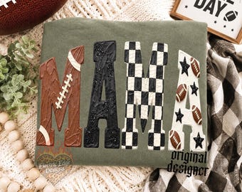 Football Mama Neutral PNG, Preppy Game Day Digital Download, Team Mom Shirt, Sublimation and Digital Download, Trendy Sports Season