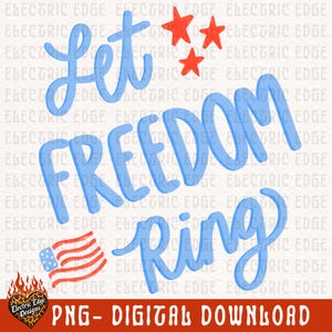 Låt friheten ringa patriotisk PNG | Retro digital nedladdning | Sublimering DTF | 4 juli-skjorta | Trendig amerikansk design | Sommar bild 2