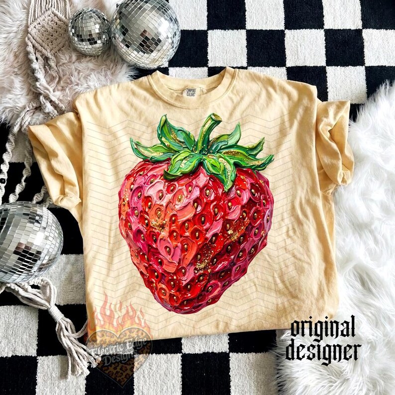 Strawberry shirt. Comfort Colors mockup.