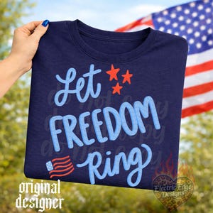 Låt friheten ringa patriotisk PNG | Retro digital nedladdning | Sublimering DTF | 4 juli-skjorta | Trendig amerikansk design | Sommar bild 3
