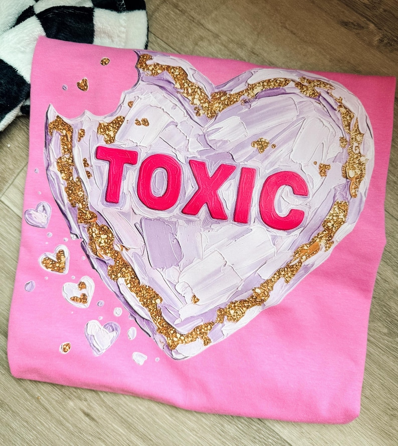 Hand-Painted Toxic Candy Heart Valentine's Day png | Digital Download | PNG File | Sublimation DTF | Love Holiday | Trendy Anti-Valentine image 2