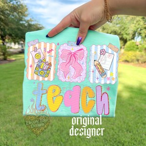 Cute Teach PNG, Teacher Digital Download, Sublimation and DTF, Back to School Shirt, Trendy Boutique Design, Elementary Graphic image 5