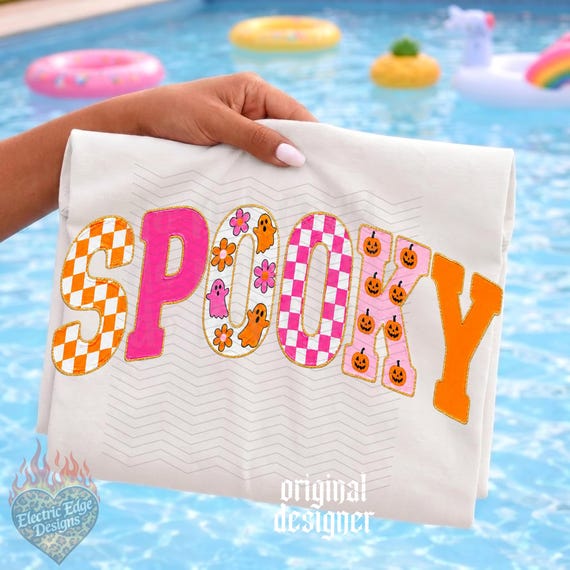 Cute Spooky PNG, Halloween Checkered Digital Download, Sublimation DTF, Trendy Boutique Shirt, Pumpkin Season Design, Pink Ghost Shirt