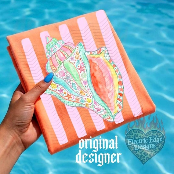 Seashell PNG, Preppy Coastal Digital Download, Beach Shirt Design, Sublimation and DTF, Trendy Girly Summer, Pastel Vacation Boutique