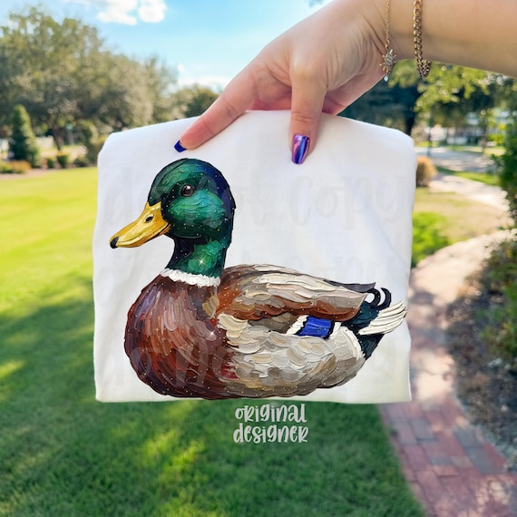 Painted Mallard Duck PNG, Sublimation and DTF Design, Trendy Digital Download, Hunting Outdoors Shirt, Aesthetic Cottagecore Design