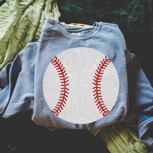 Faux Strass Baseball PNG, Matchdag Digital Nedladdning, Trendig Sublimering och DTF, Girly Sports Team Mom Shirt bild 3