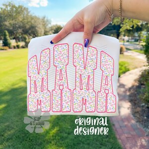 Floral Mama PNG, Moederdag digitale download, Sublimatie en DTF voor moeders van dochters, Coquette Trendy Boutique shirt, Lente designs, Leuk moederschap afbeelding 4
