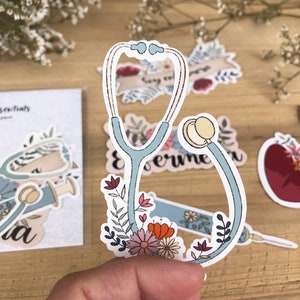 Sticker pack nurse/ English and Spanish/ Scrapbooking/ Stationary/ Handmade/ Gift for Nurses/ Profession stickers/Nurses/ nurse decorations