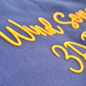 3D Puff Cursive Script Embroidery Font; 5 sizes,  BX Font, PES + 8 other formats for Embroidery Machines