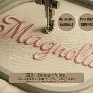 3D Puff embroidery alphabet Embroidery Font;BX font - PES + 8 other formats for Embroidery Machines
