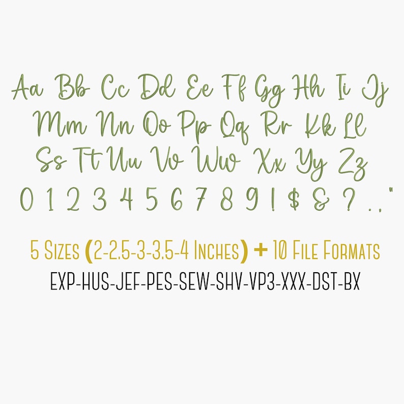 Celestine 3D Puff Embroidery Font | Cursive Script Alphabet | BX Included, 5 Sizes image 2