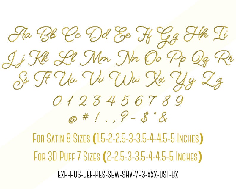Embroidery Font Bundle – Satin + 3D Puff + BX Keyboard Ready + Multi-Format Machine Files image 2