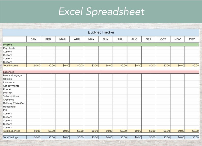 Budget Tracker Excel Spreadsheet
