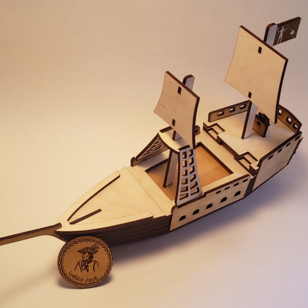 Wooden Model Pirate Ship Kit Etsy