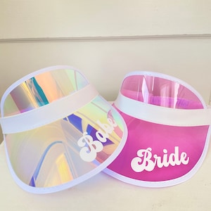 Bachelorette Holographic Visors Bride Bachelorette Party Sun Visors Retro Beach Lake Gifts Pool Party Favors