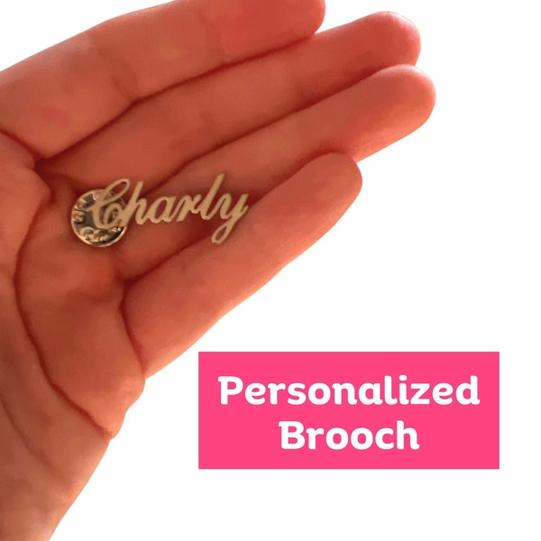 Personalized Name Brooch, Custom Name Pins Stainless Steel - Personalized Custom Pin - Brooch for Clothes - Brooches - Custom Name Brooch