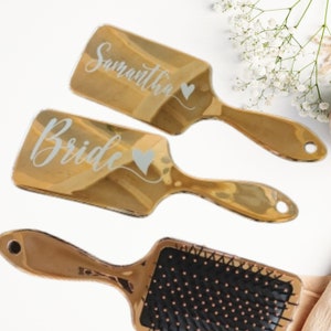 Personalized Hair Brush Bridesmaid Gift Favor - Custom Rose Gold, Gold, Pink Fancy Hair Brush - Bride Gift, Bridal Bridesmaids Party Favor