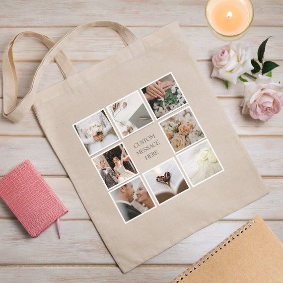 Personalized Photo Collage Friends Family Tote Bag Natural - Etsy