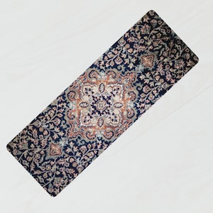 Persian Carpet Printed Yoga Mat - Rubber Exercise Mat with Persian Carpet Pattern - Vintage Meditation Mat - Antique Style