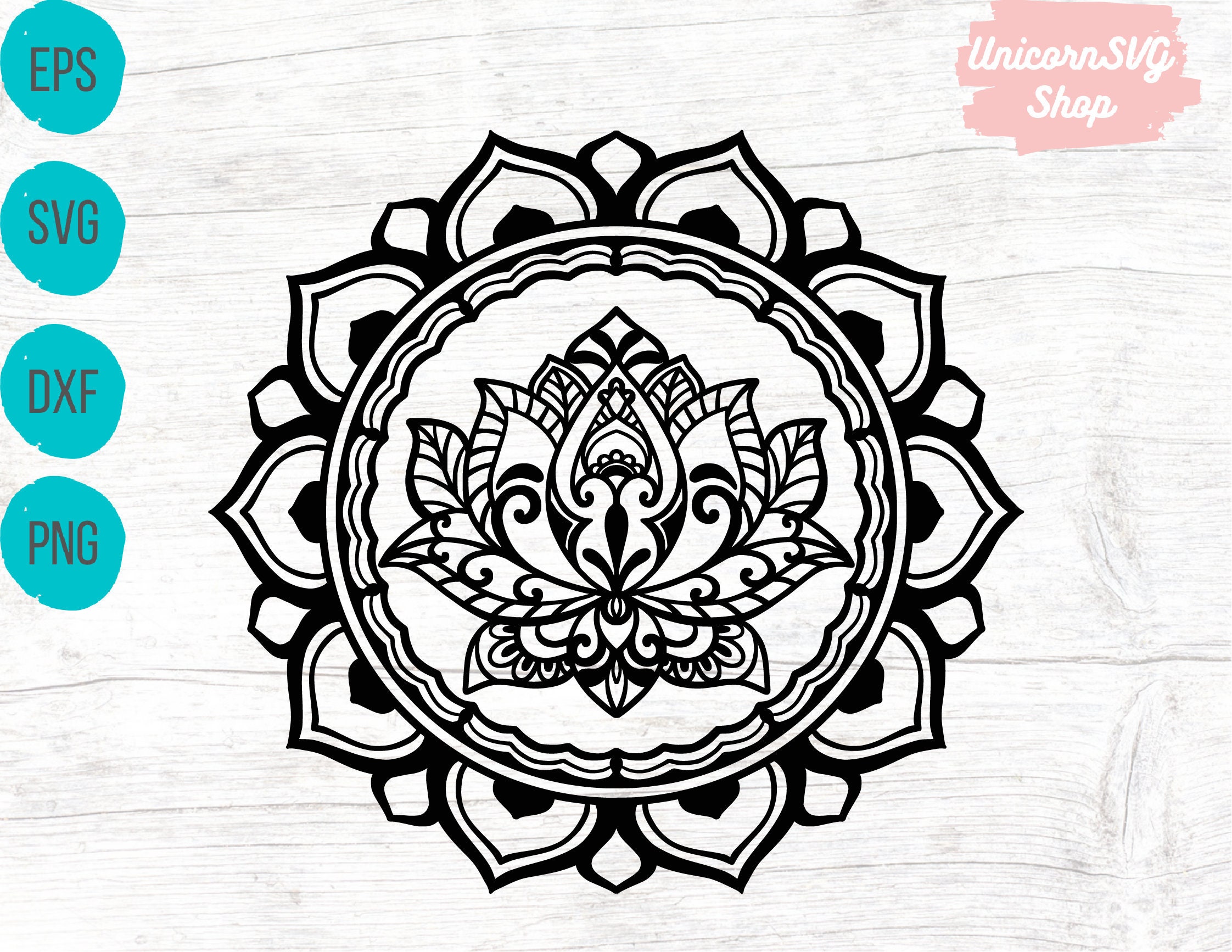 Download Mandala Lotus Svg Flower Mandala Svg Cut Files For Cricut Etsy