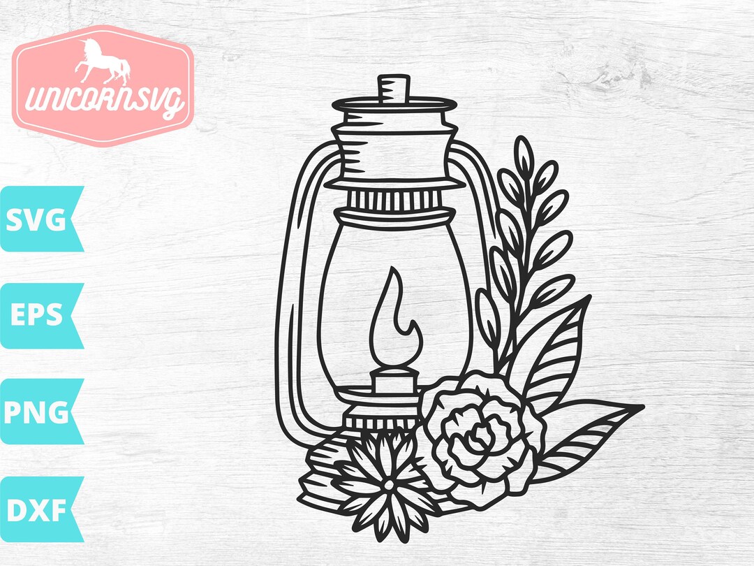 Camping Lantern Svg Camping Svg Floral Candle Svg Happy Camper Svg