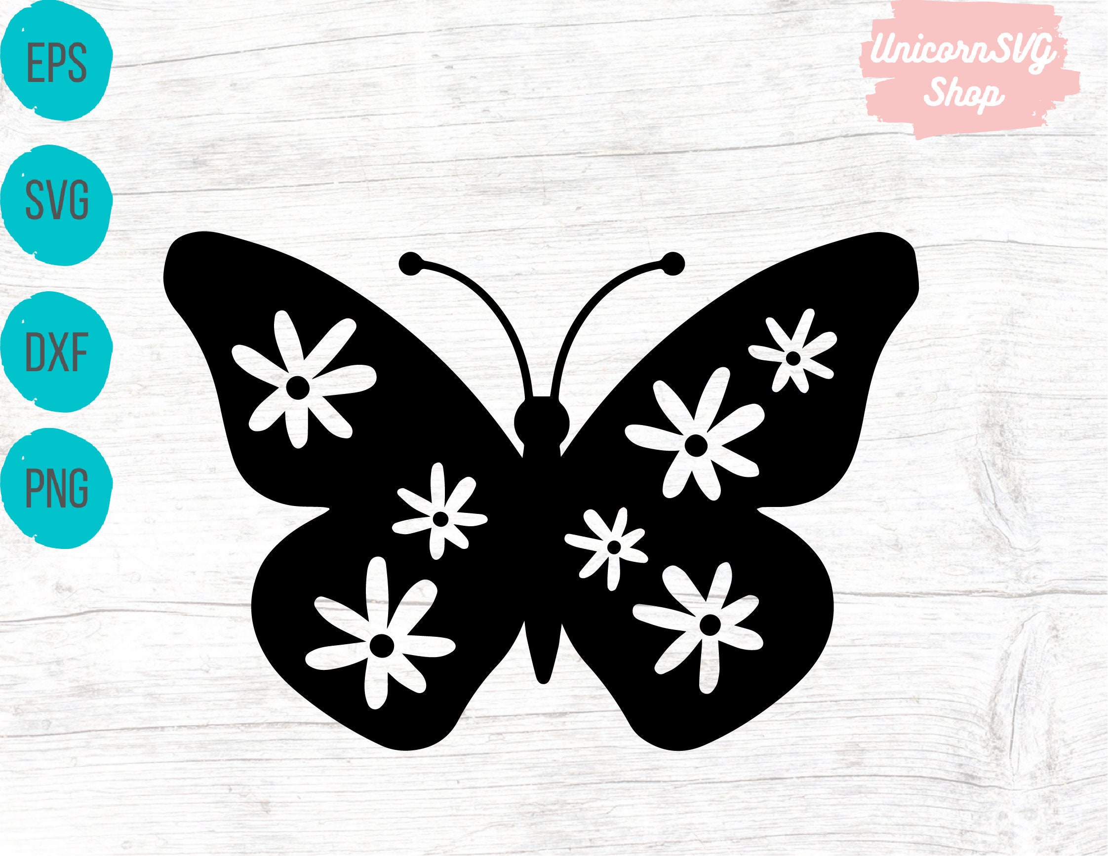 Download Butterfly Svg Floral Svg Files For Cricut Sunflower Svg Etsy