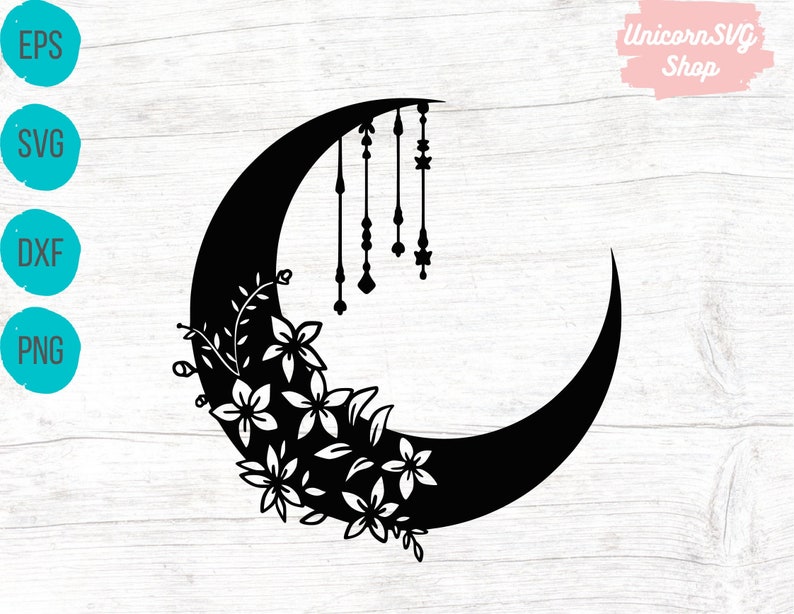 Download Moon Phase svg Floral moon svg Boho svg Zentangle svg Moon ...