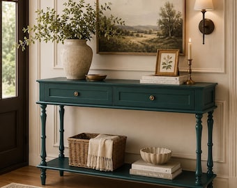 Narrow Console Table Slim Console Table Entryway Table Sofa Table English Cottage French Country Farmhouse Hallway Accent Table Foyer Decor