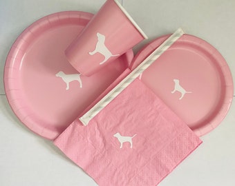 VS Pink party decoration supplies, pink birthday party set, birthday party supplies, birthday party cups plates napkins