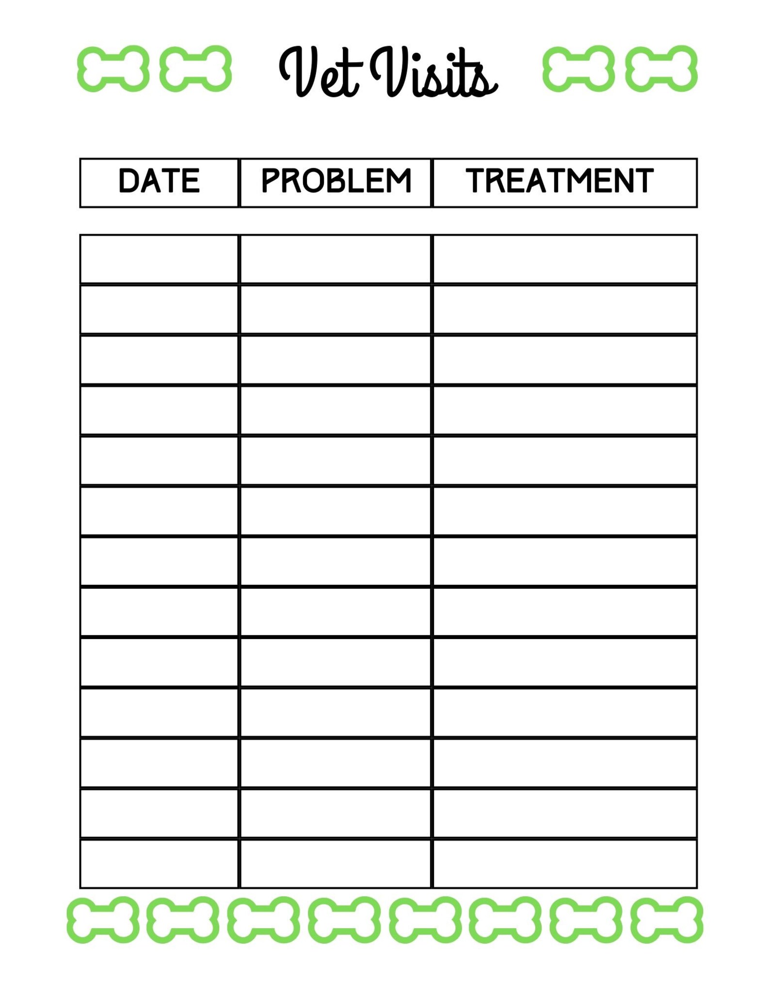 Pet Printables Vet Visit Checklist Tracker Log Form Etsy