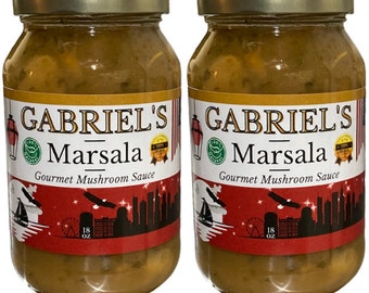 Marsala Sauce, Gourmet Chicago Style Mushroom Marsala Wine sauce, All Natural, Restaurant Quality, 2-Pack
